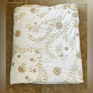 Pottery Barn Floral Embroidered Duvet Cover